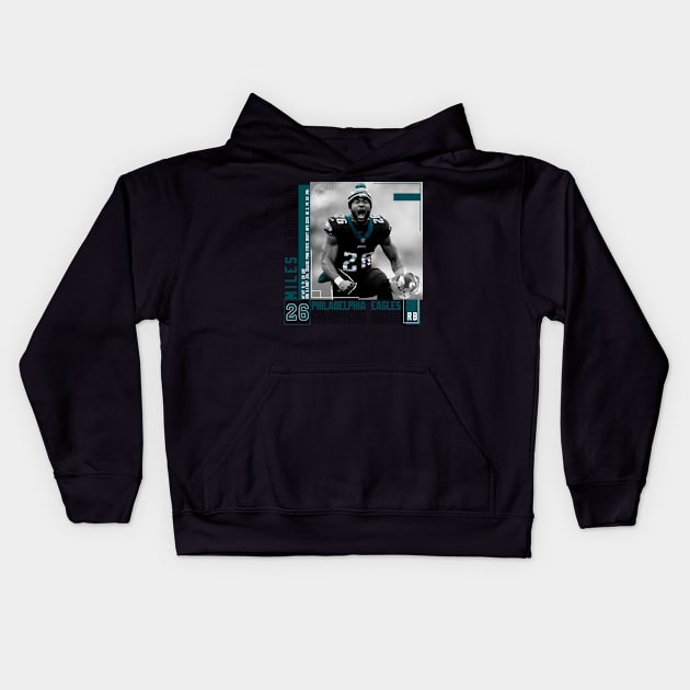 Miles Sanders Paper Poster Kids Hoodie by art.Hamdan